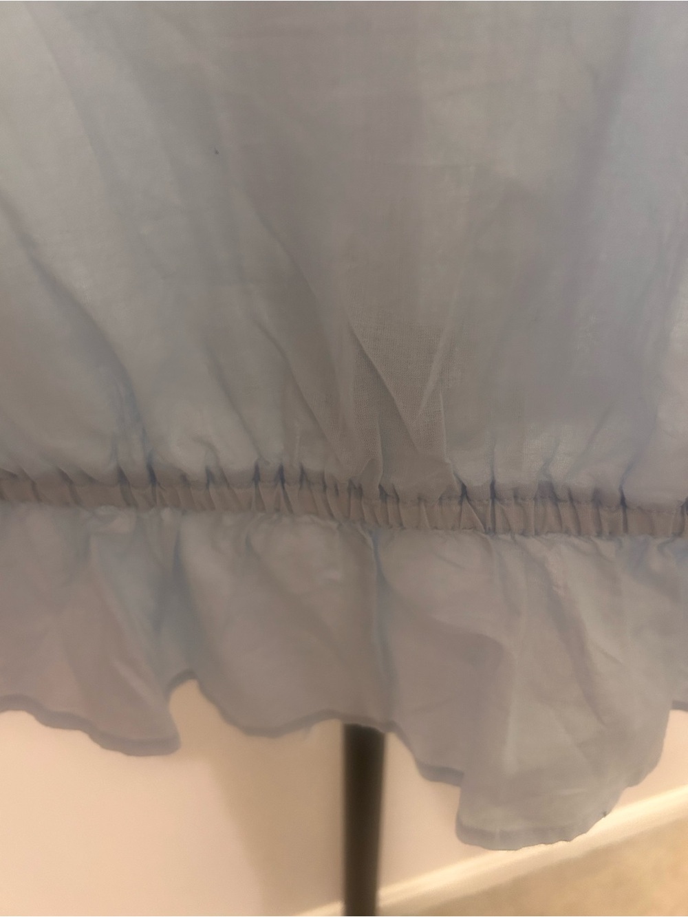 Old Navy Blue Lace-Trim Drawstring Peplum Camisole Prairie Cottagecore Tank Sm - Picture 7 of 10